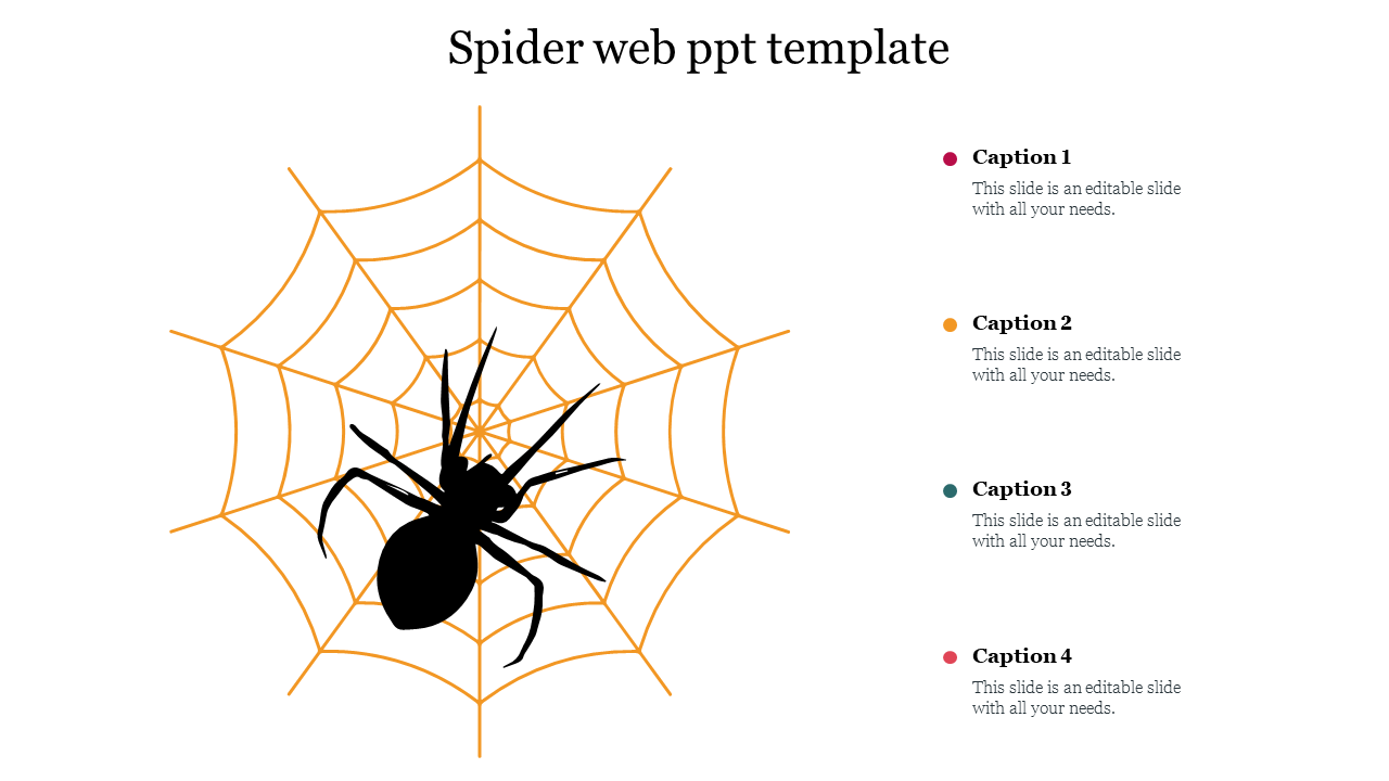 Spider web ppt template  
